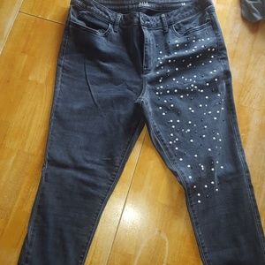 ANA black embellished jean jegging size 14